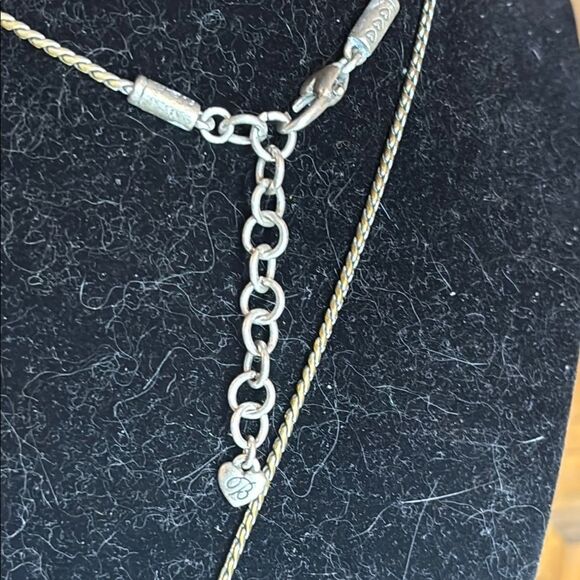 Brighton Silver Plated Heart Swirl Pendant Badge Necklace 31” Chain Extender - Picture 4 of 5